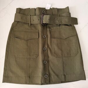 Banana Republic Khaki Button-Down Mini Skirt